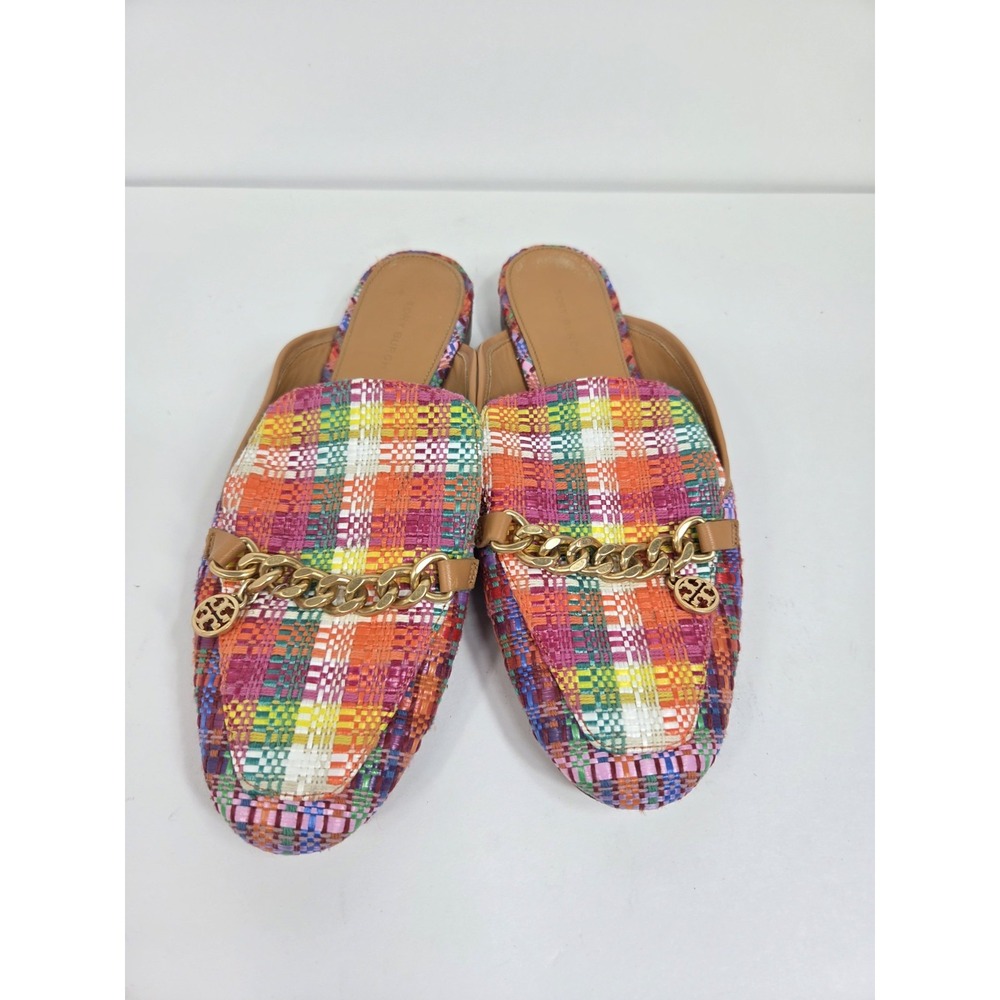 Tory Burch Mini Benton Bit Loafer Mule Slide Charm Women Sz 7.5 Multicolor